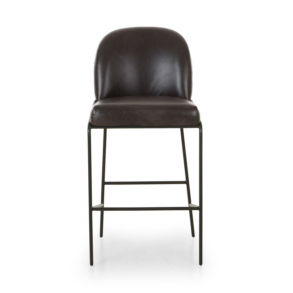 Astrud Cuero Top Negro Bar Stool