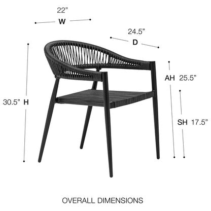 Iselin Silla de Comedor Set de 2 (Exterior)
