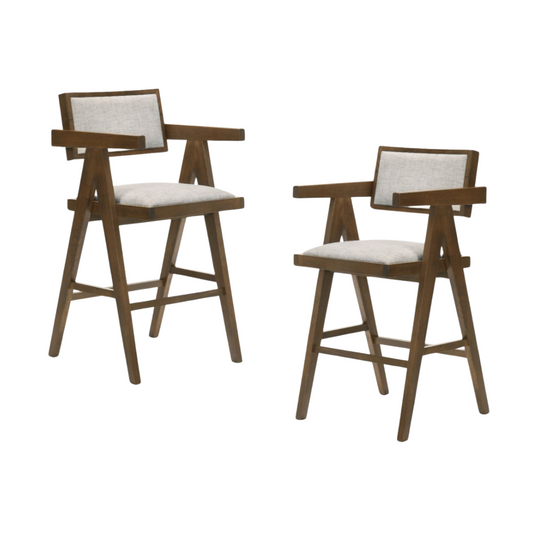Fern Nogal Counter Stool Set de 2