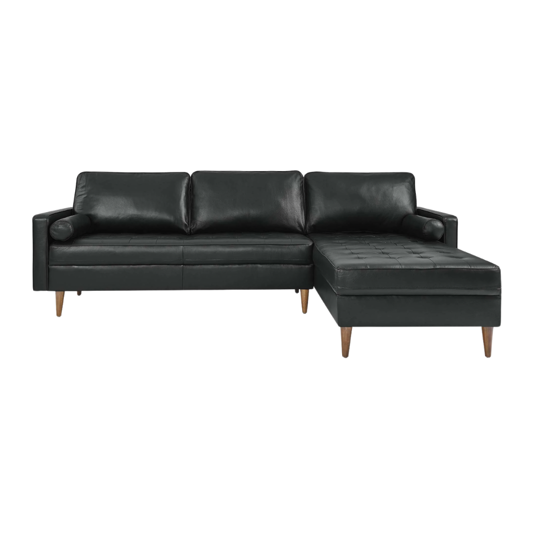 Valour Piel Negro 98" Seccional