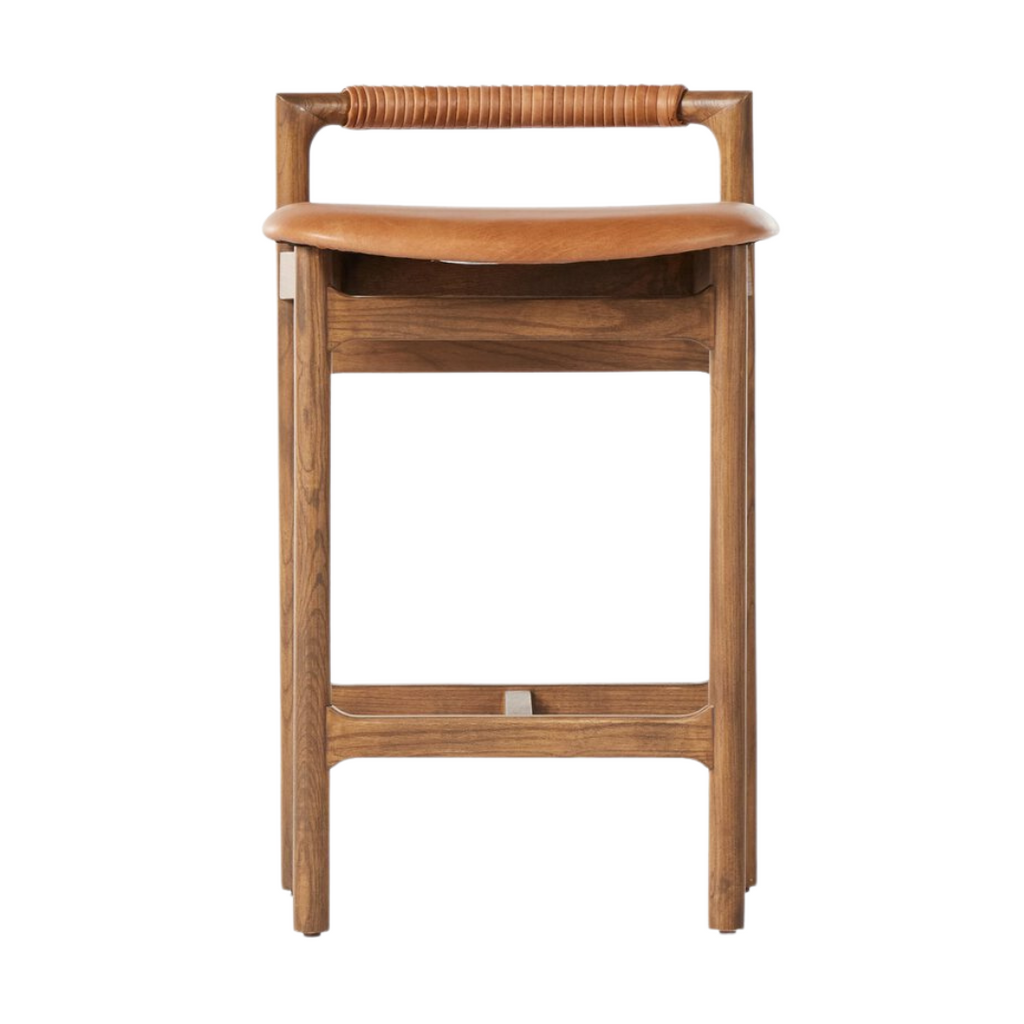 Baden Leather Counter Stool Castaño