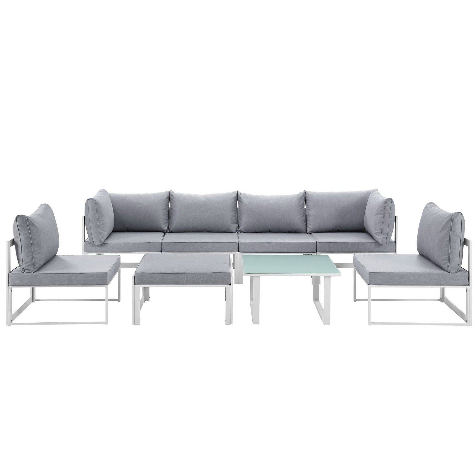 Fortuna 8 Piece Outdoor Patio Sectional sofá Set