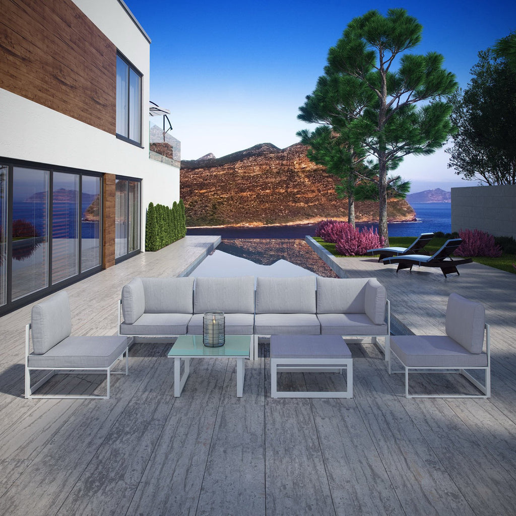 Fortuna 8 Piece Outdoor Patio Sectional sofá Set