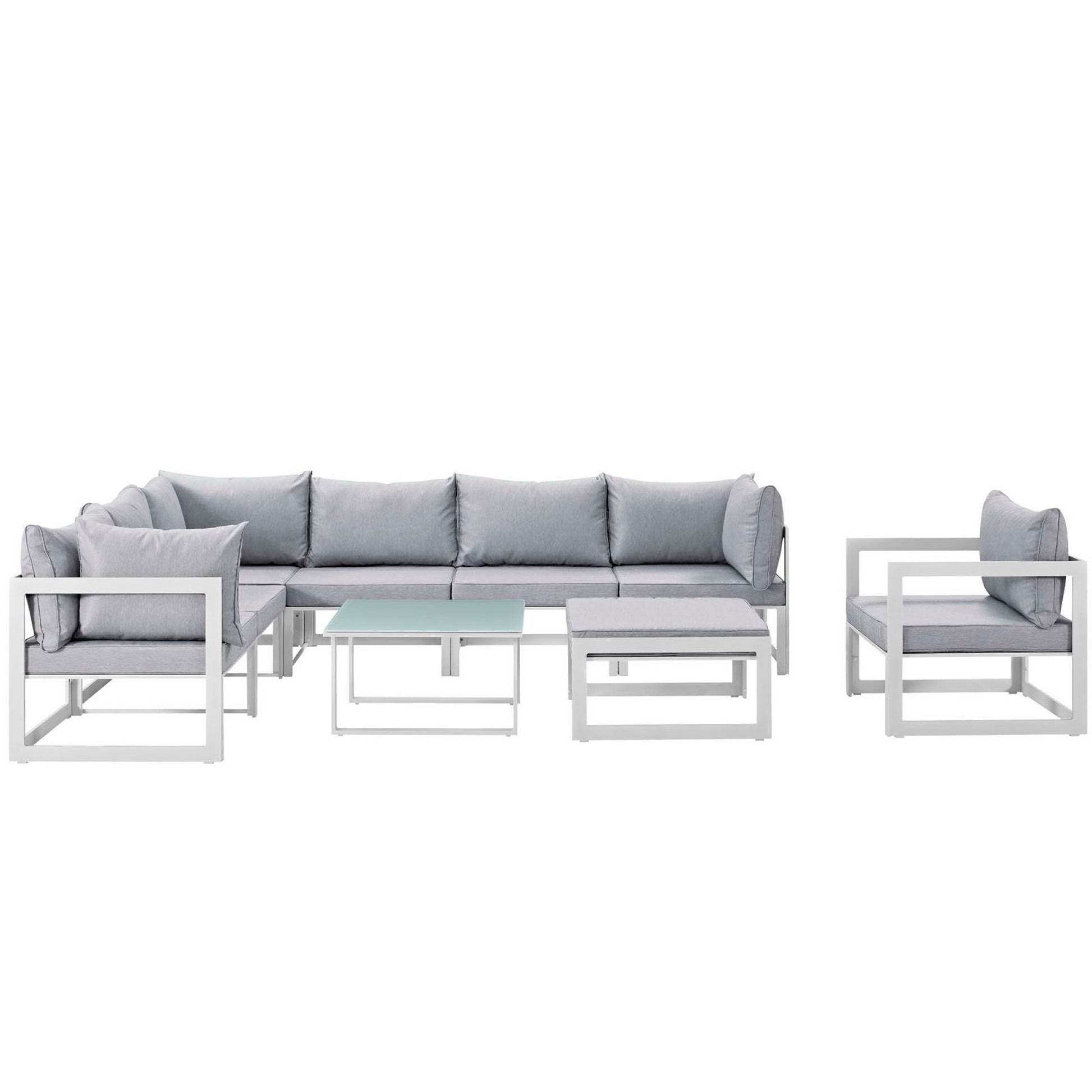 Fortuna 9 Piece Outdoor Patio Sectional sofá Set