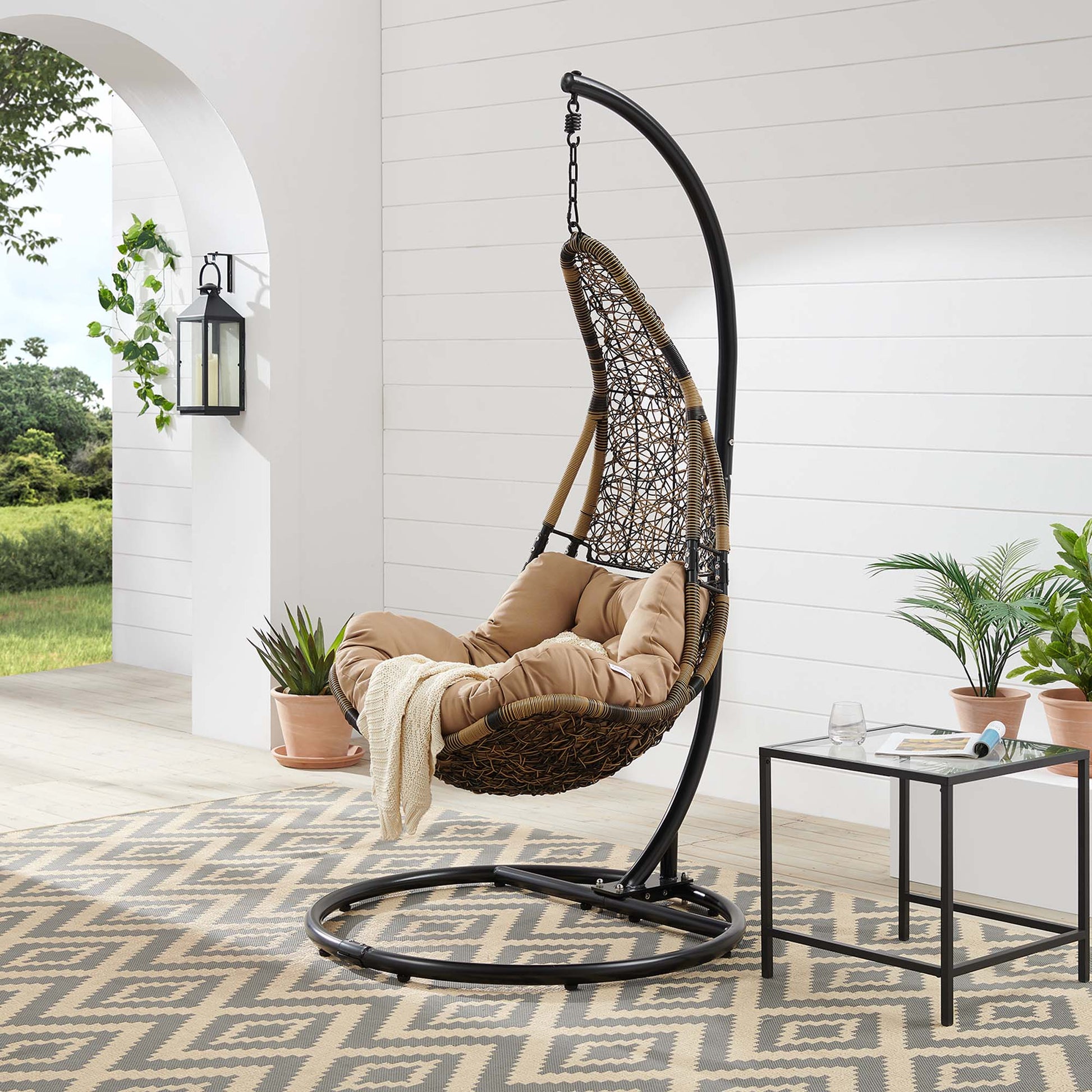 Abate Wicker Rattan Outdoor Patio Swing silla