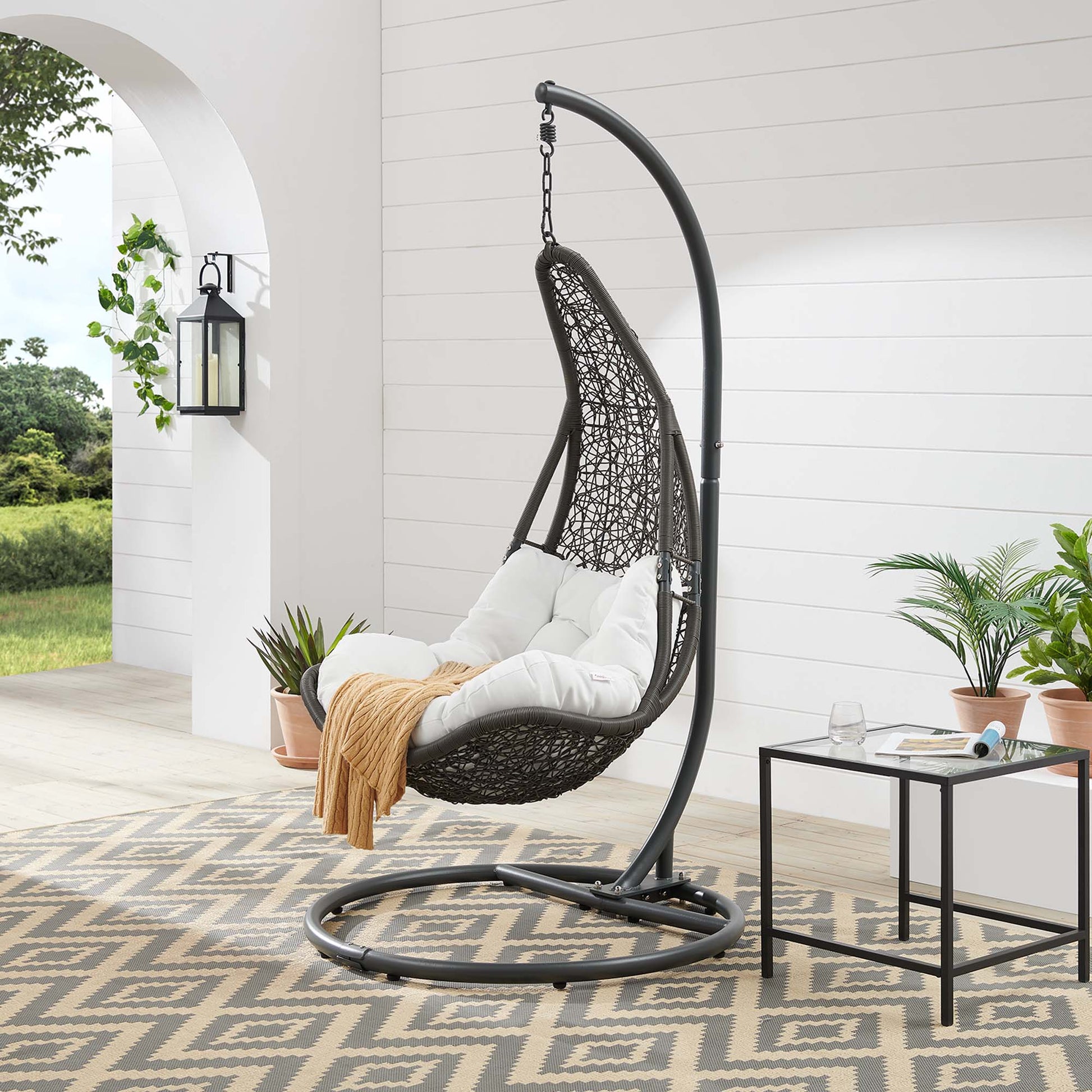 Abate Wicker Rattan Outdoor Patio Swing silla