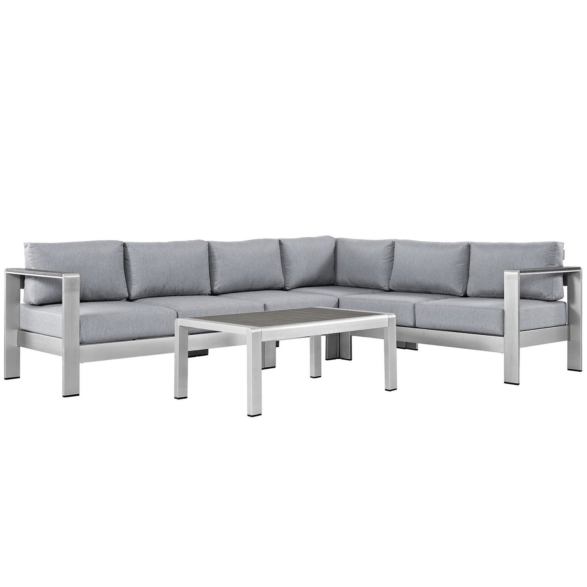 Shore 5 Piece Outdoor Patio Aluminum Sectional sofá Set