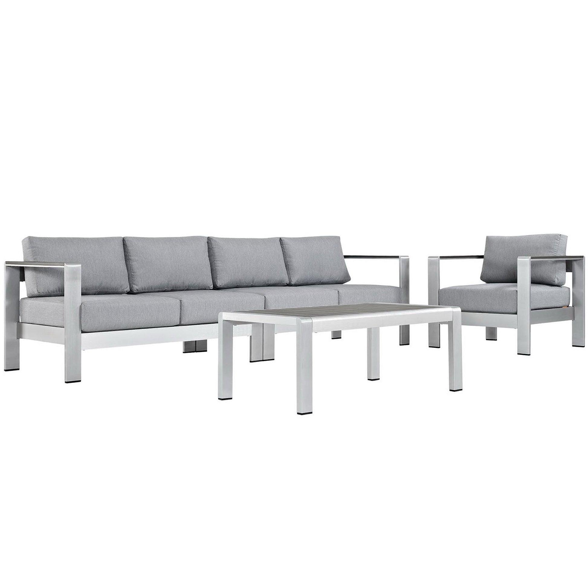 Shore 4 Piece Outdoor Patio Aluminum Sectional sofá Set