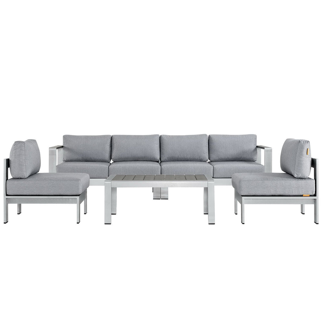 Shore 5 Piece Outdoor Patio Aluminum Sectional sofá Set