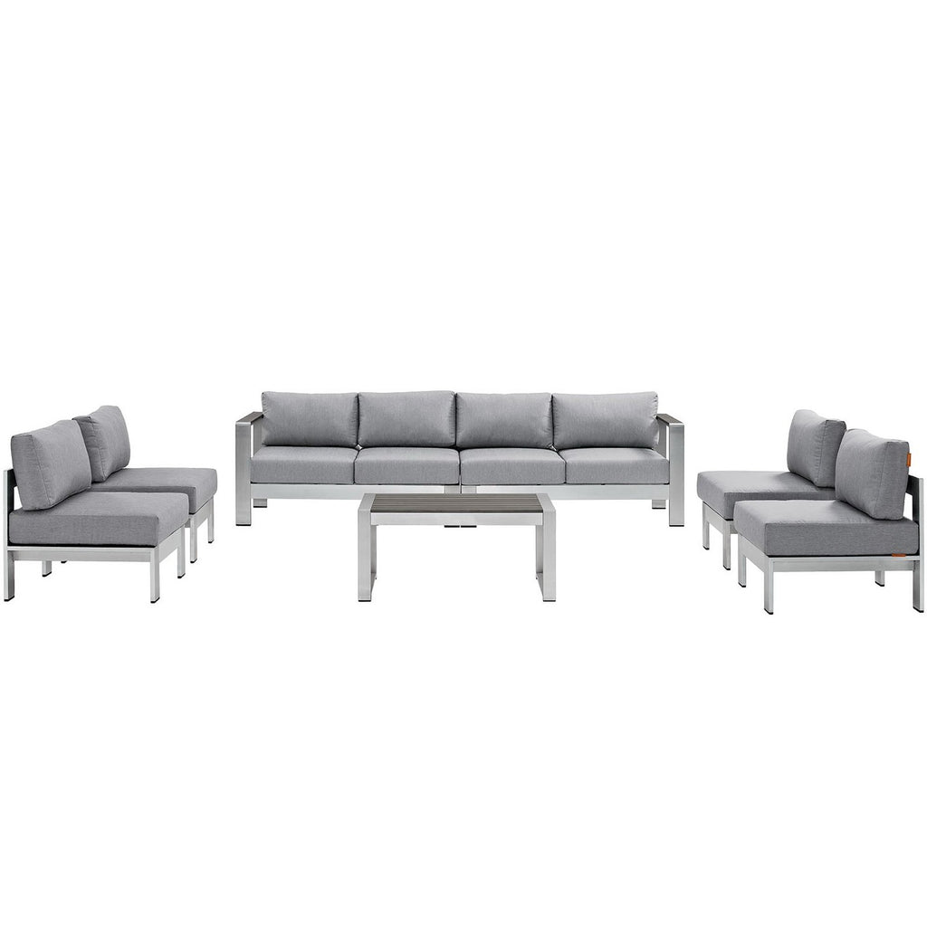 Shore 7 Piece Outdoor Patio Sectional sofá Set