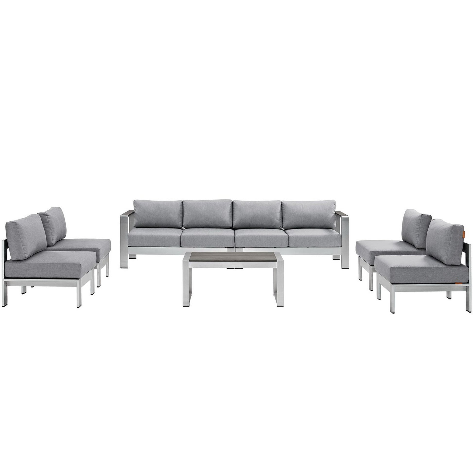 Shore 7 Piece Outdoor Patio Sectional sofá Set