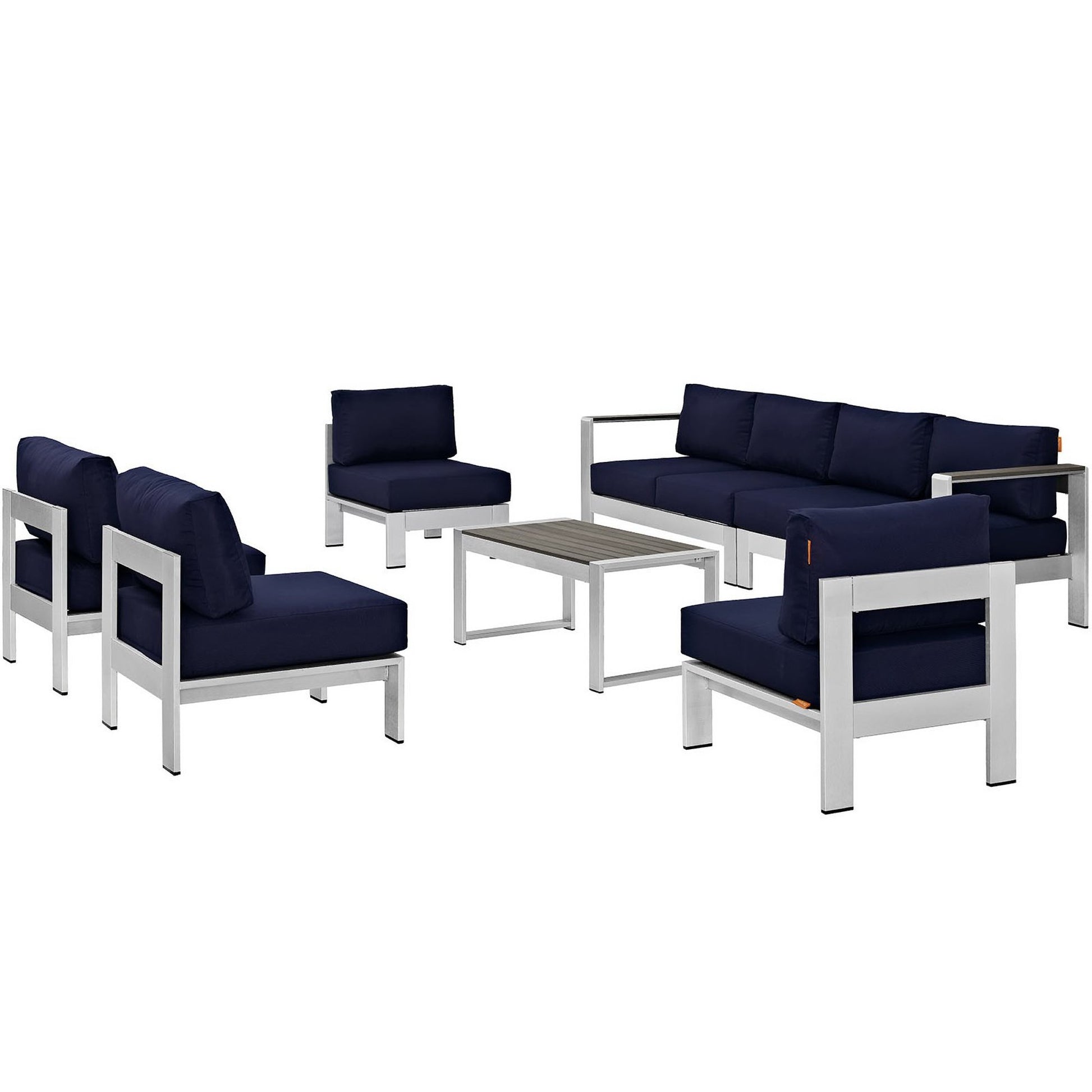 Shore 7 Piece Outdoor Patio Sectional sofá Set
