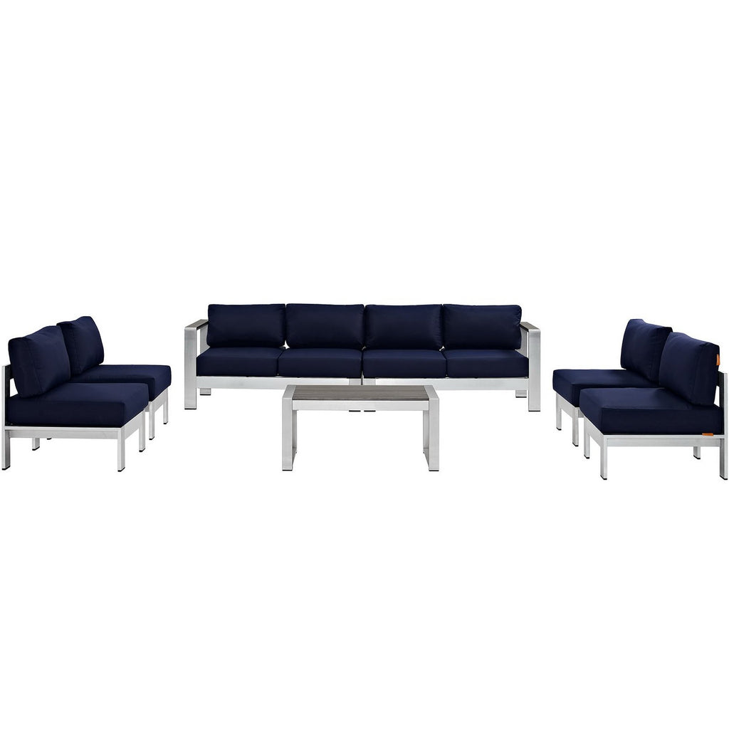 Shore 7 Piece Outdoor Patio Sectional sofá Set
