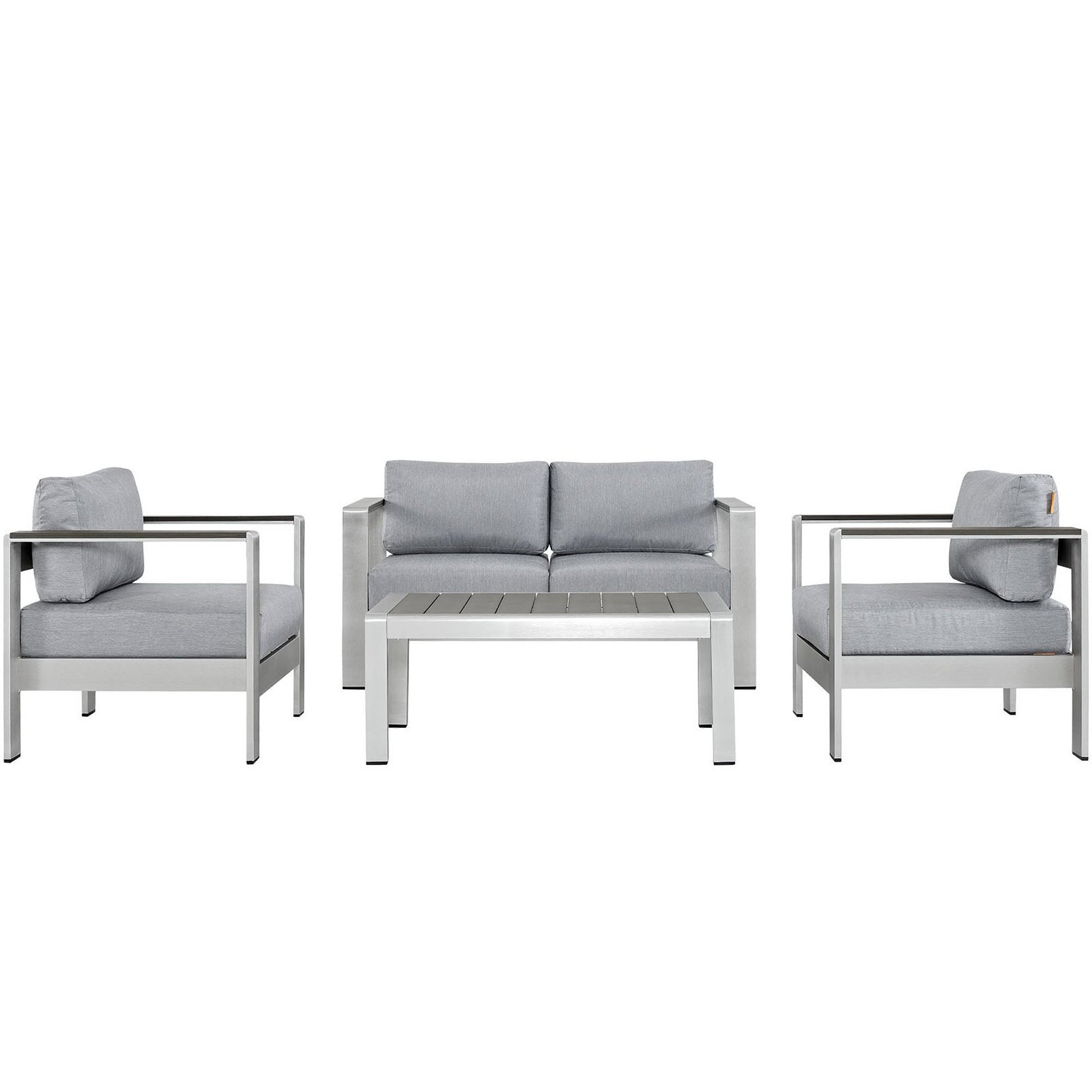 Shore 4 Piece Outdoor Patio Aluminum Sectional sofá Set