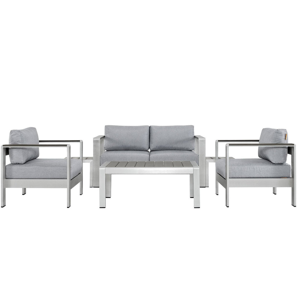 Shore 6 Piece Outdoor Patio Aluminum Sectional sofá Set