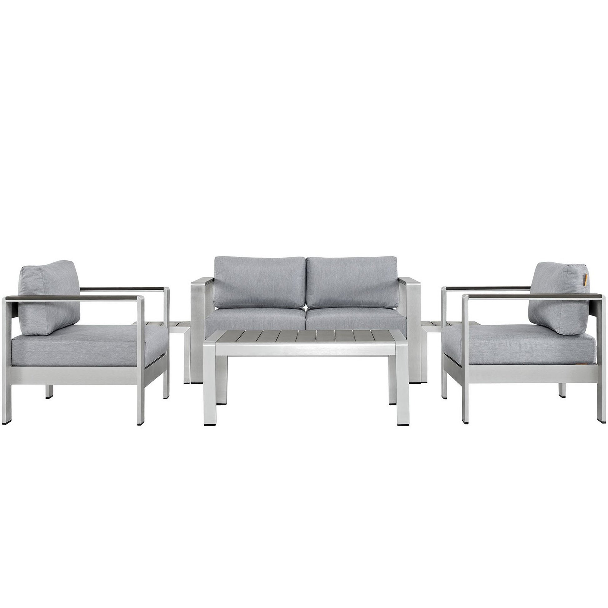 Shore 6 Piece Outdoor Patio Aluminum Sectional sofá Set