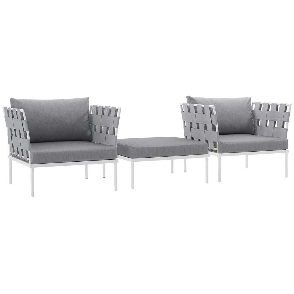 Harmony 3 Piece Outdoor Patio Aluminum Sectional sofá Set