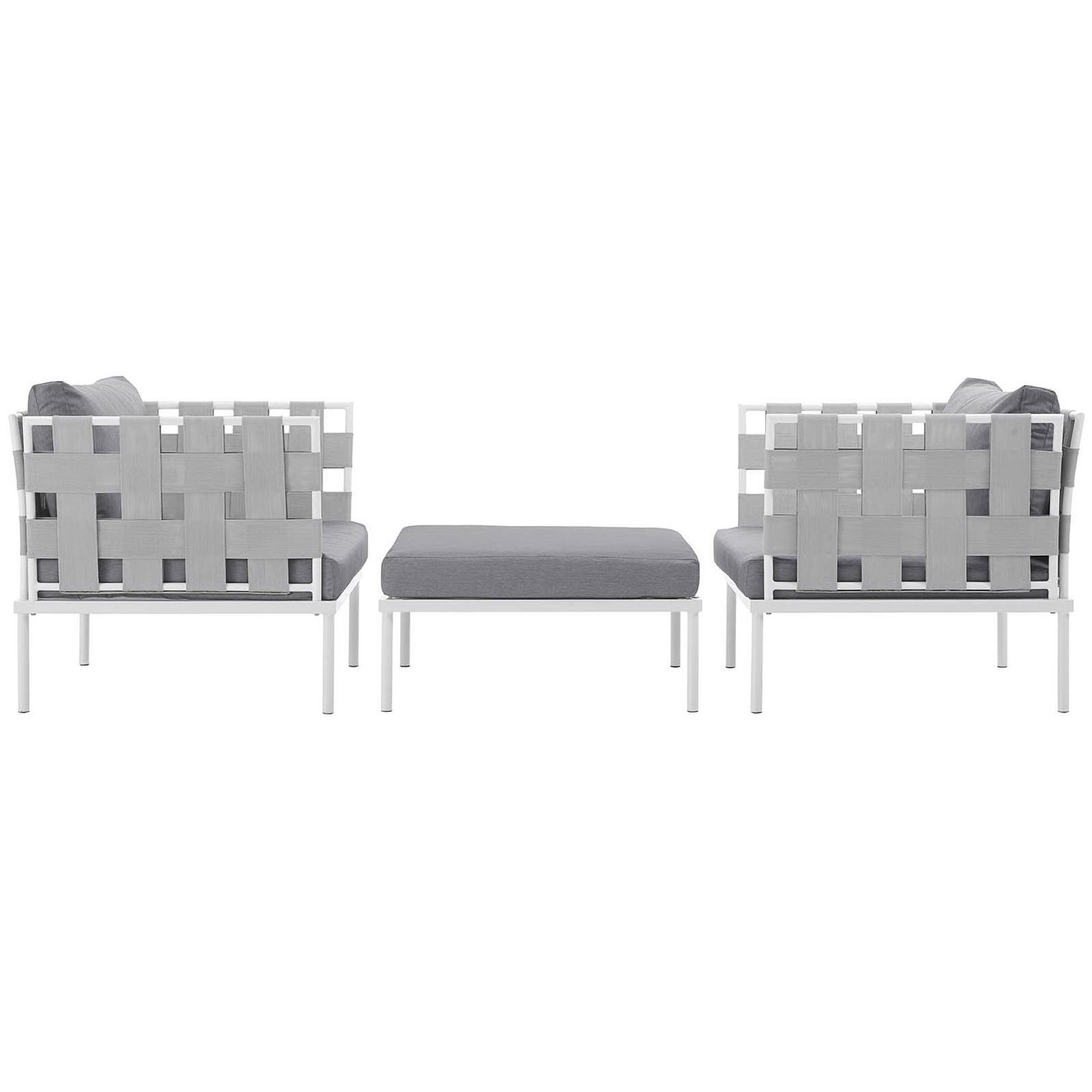 Harmony 3 Piece Outdoor Patio Aluminum Sectional sofá Set