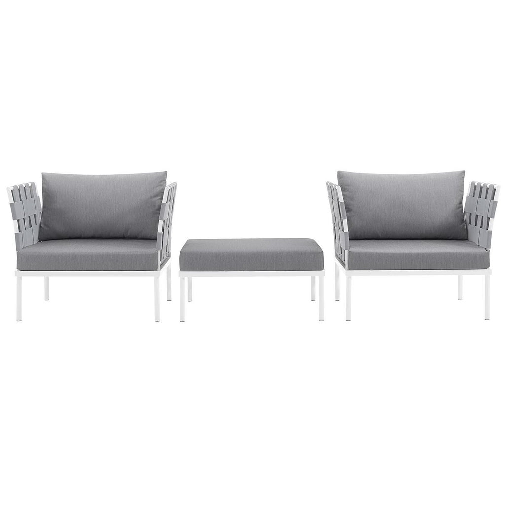 Harmony 3 Piece Outdoor Patio Aluminum Sectional sofá Set