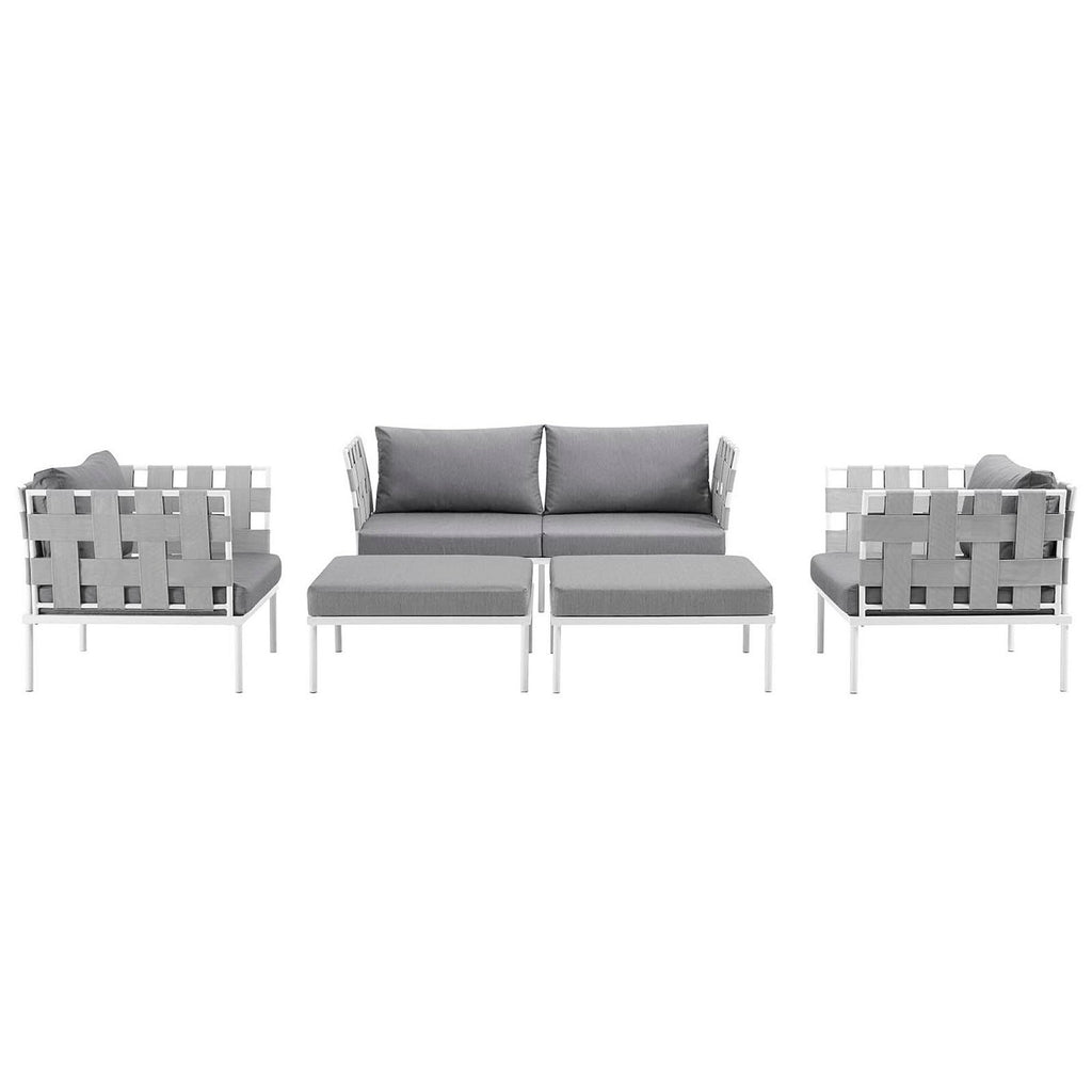 Harmony 5 Piece Outdoor Patio Aluminum Sectional sofá Set