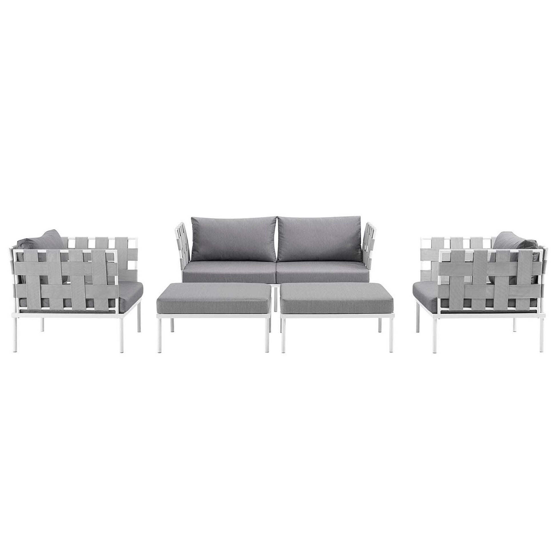 Harmony 5 Piece Outdoor Patio Aluminum Sectional sofá Set