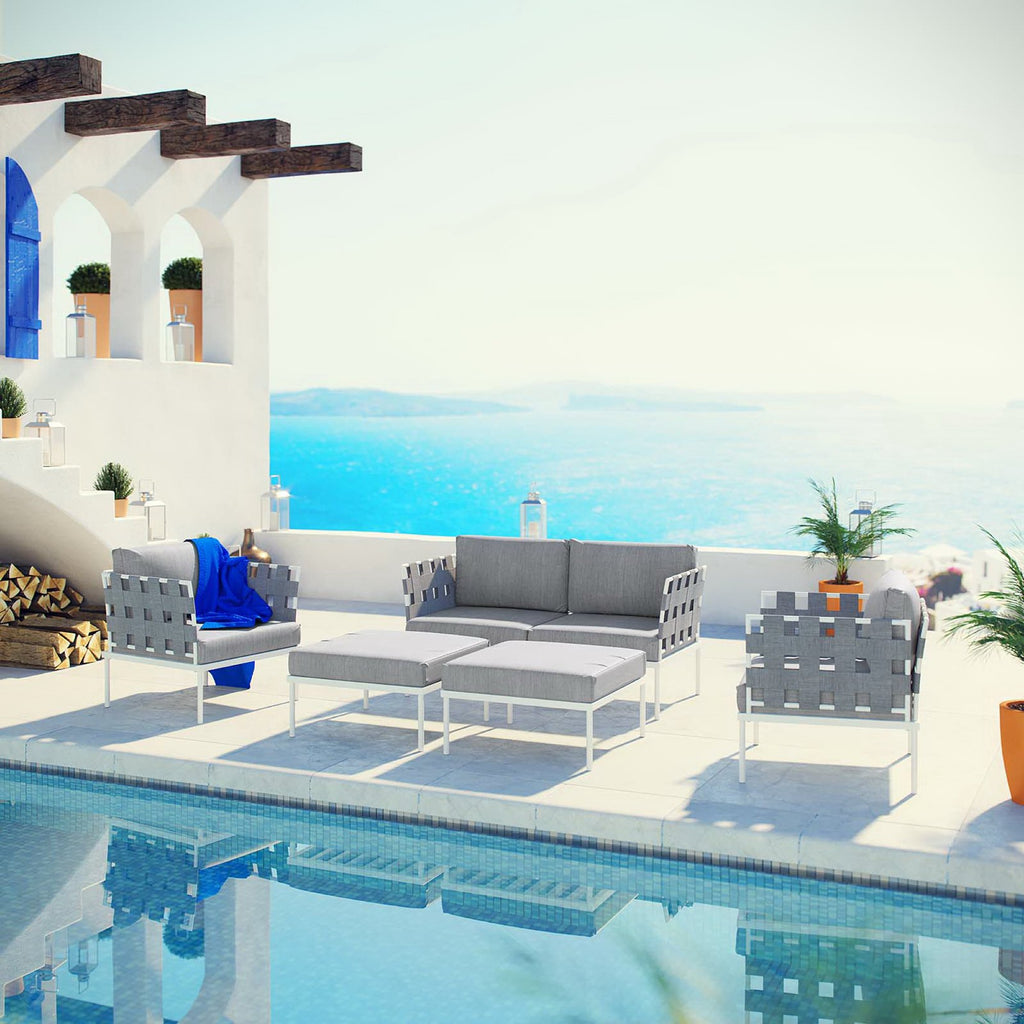 Harmony 5 Piece Outdoor Patio Aluminum Sectional sofá Set