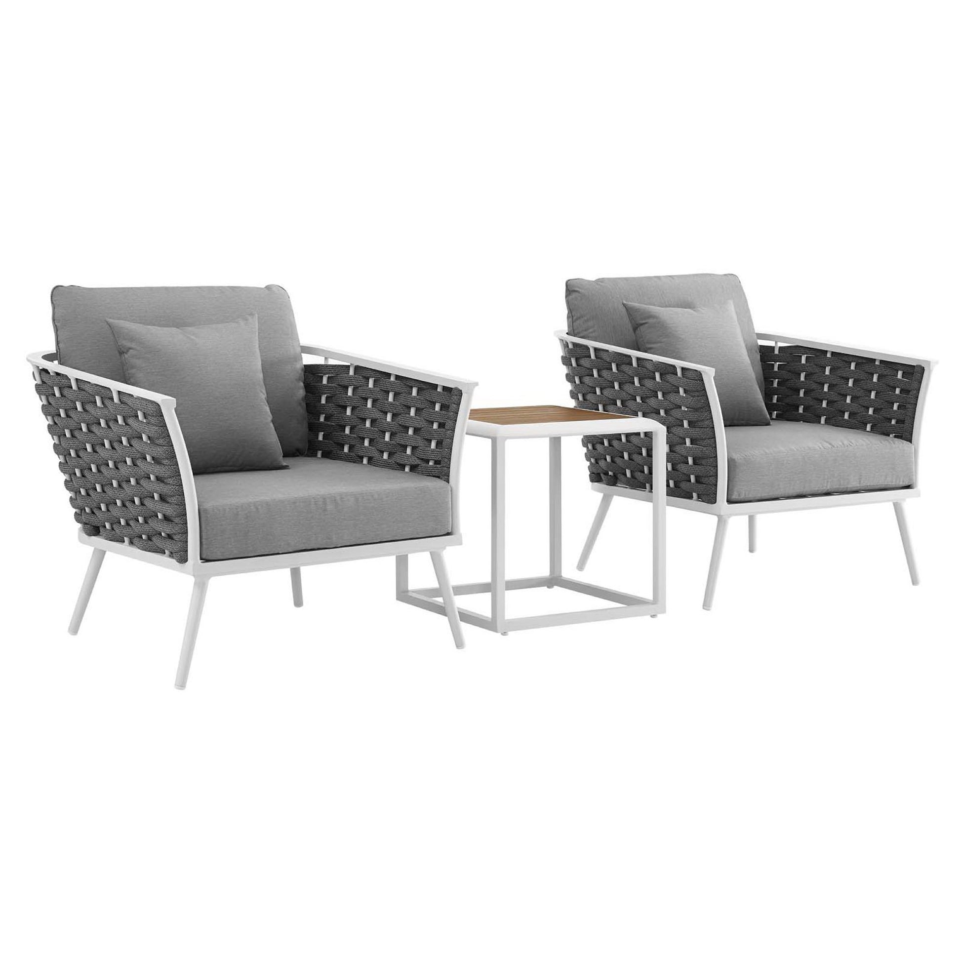 Stance 3 Piece Outdoor Patio Aluminum Sectional sofá Set