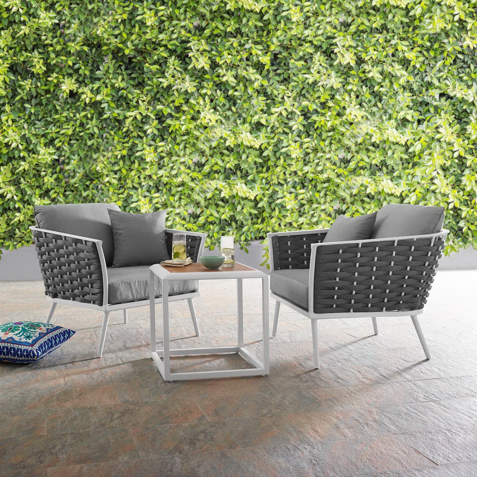 Stance 3 Piece Outdoor Patio Aluminum Sectional sofá Set