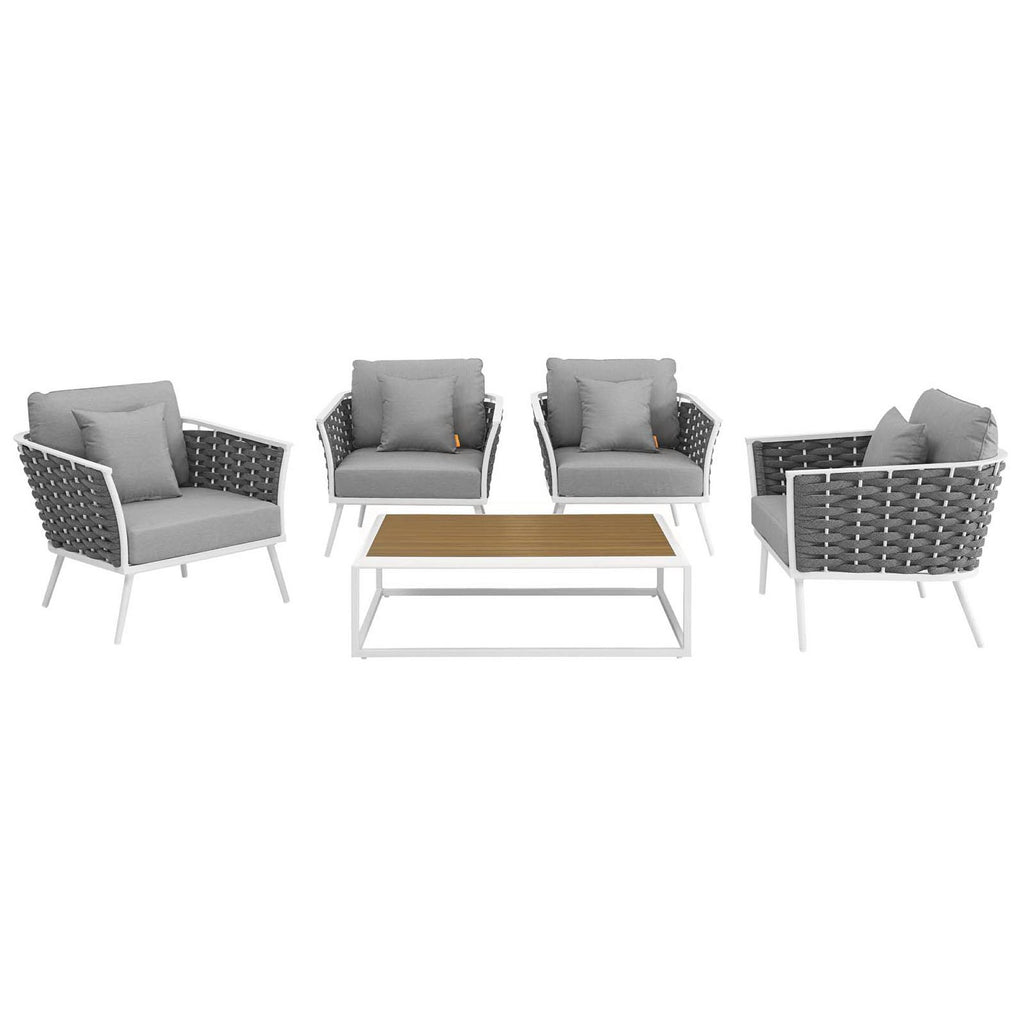 Stance 5 Piece Outdoor Patio Aluminum Sectional sofá Set