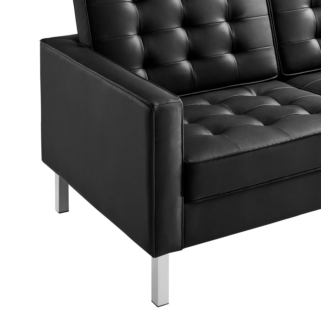 Loft Tufted Vegan Leather sofá