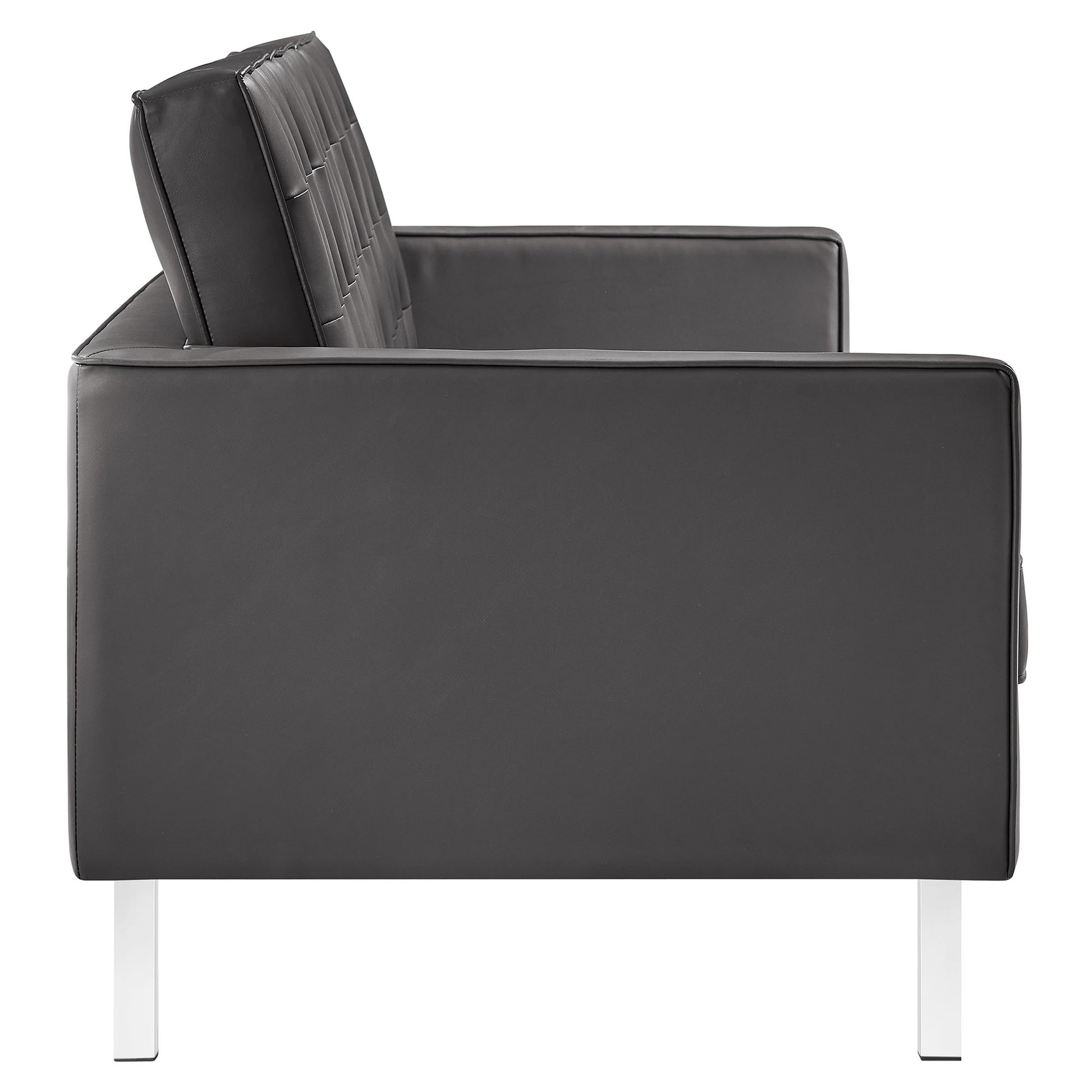 Loft Tufted Vegan Leather sofá and Ottoman Set