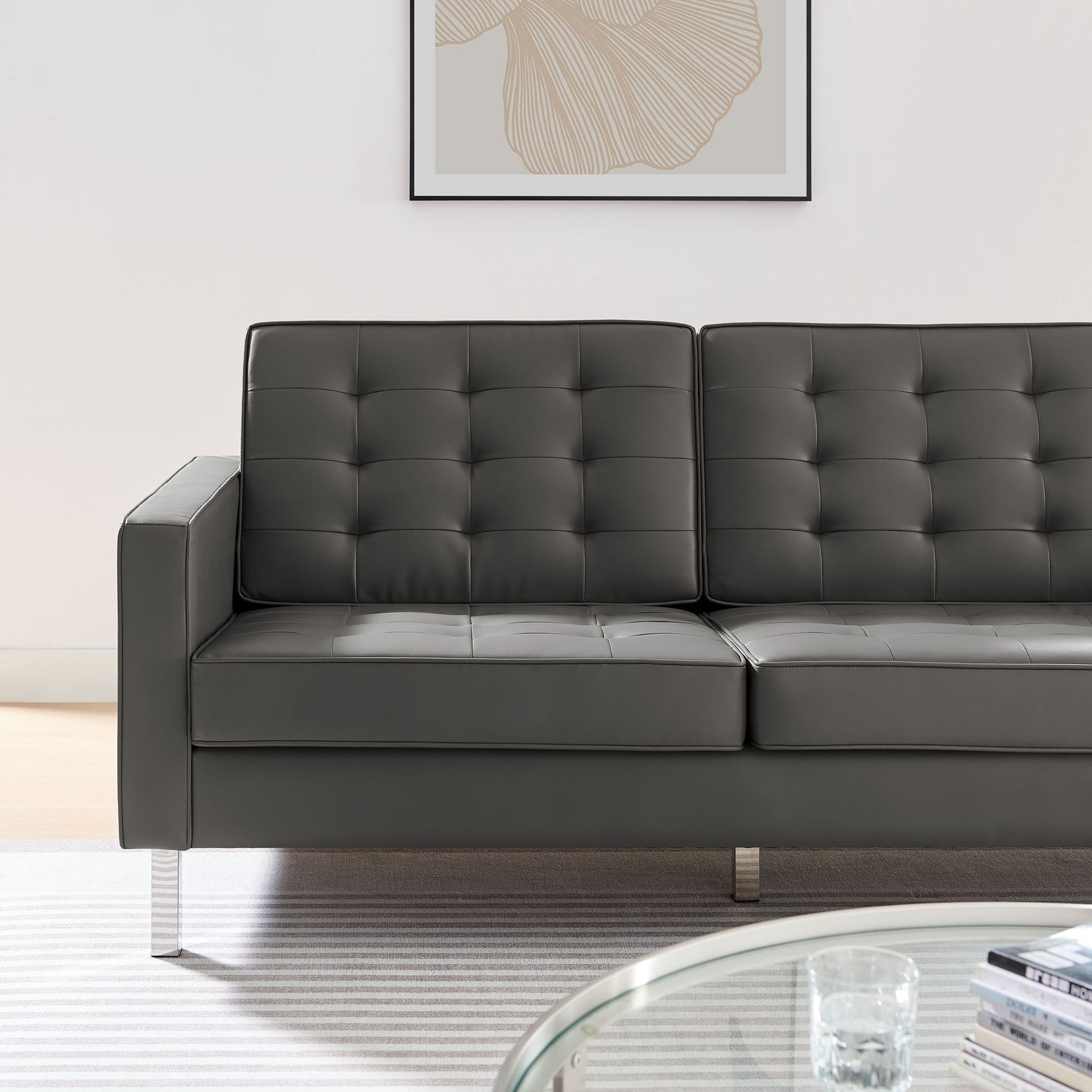 Loft Tufted Vegan Leather sofá