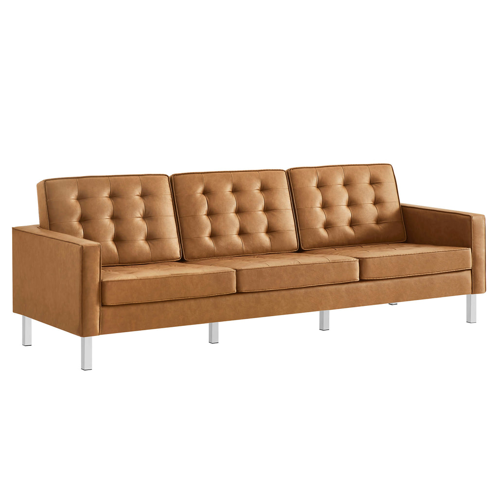 Loft Tufted Vegan Leather sofá