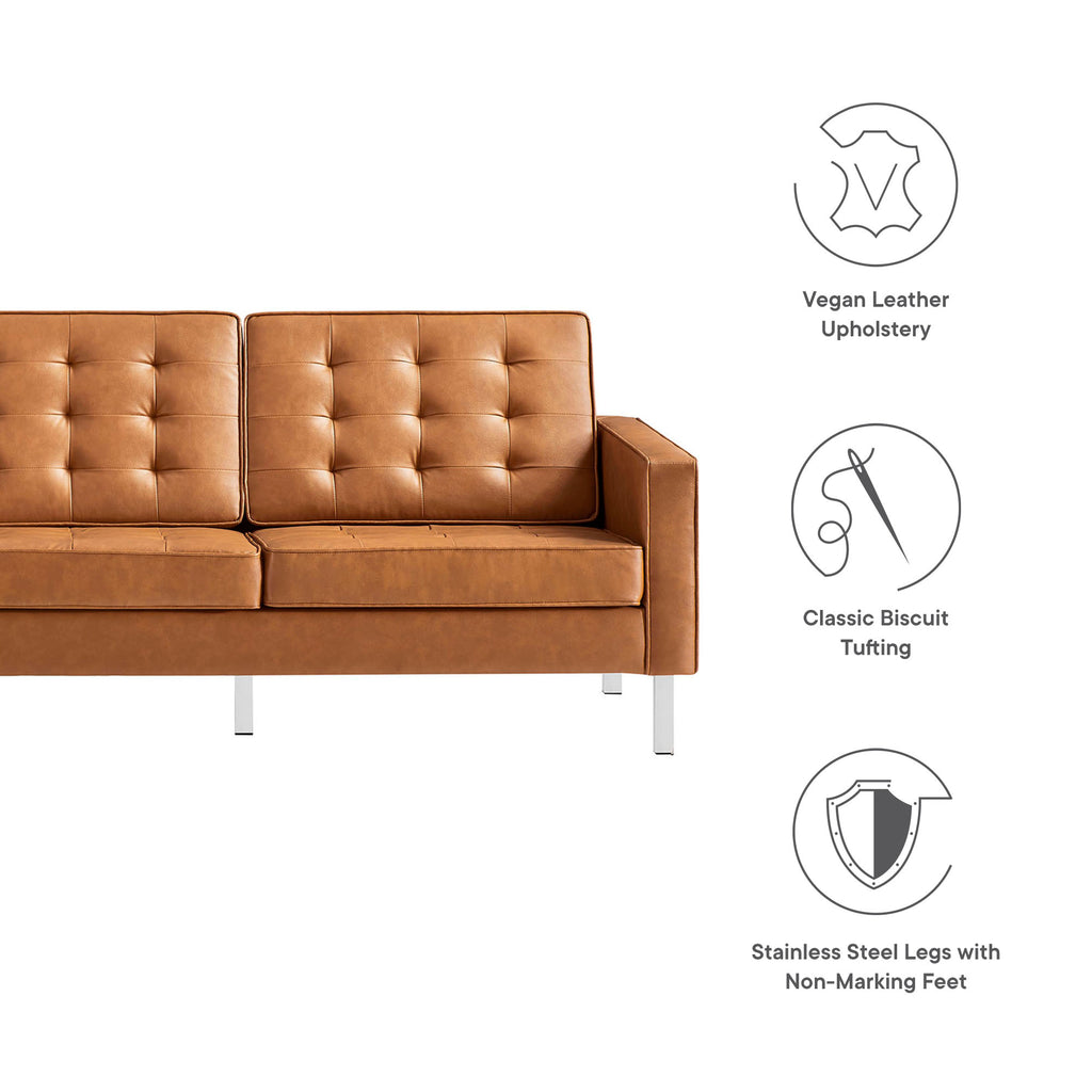 Loft Tufted Vegan Leather sofá