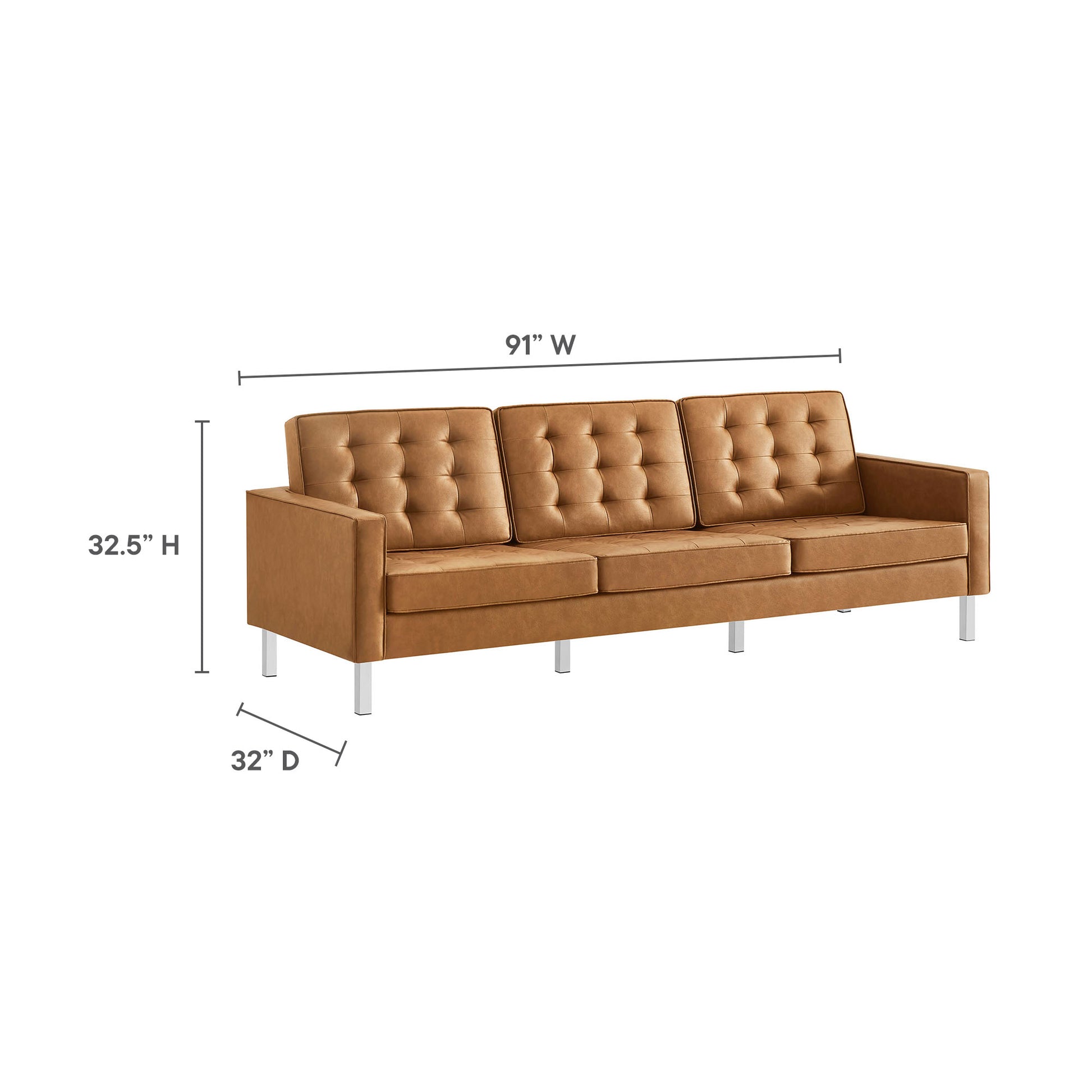 Loft Tufted Vegan Leather sofá