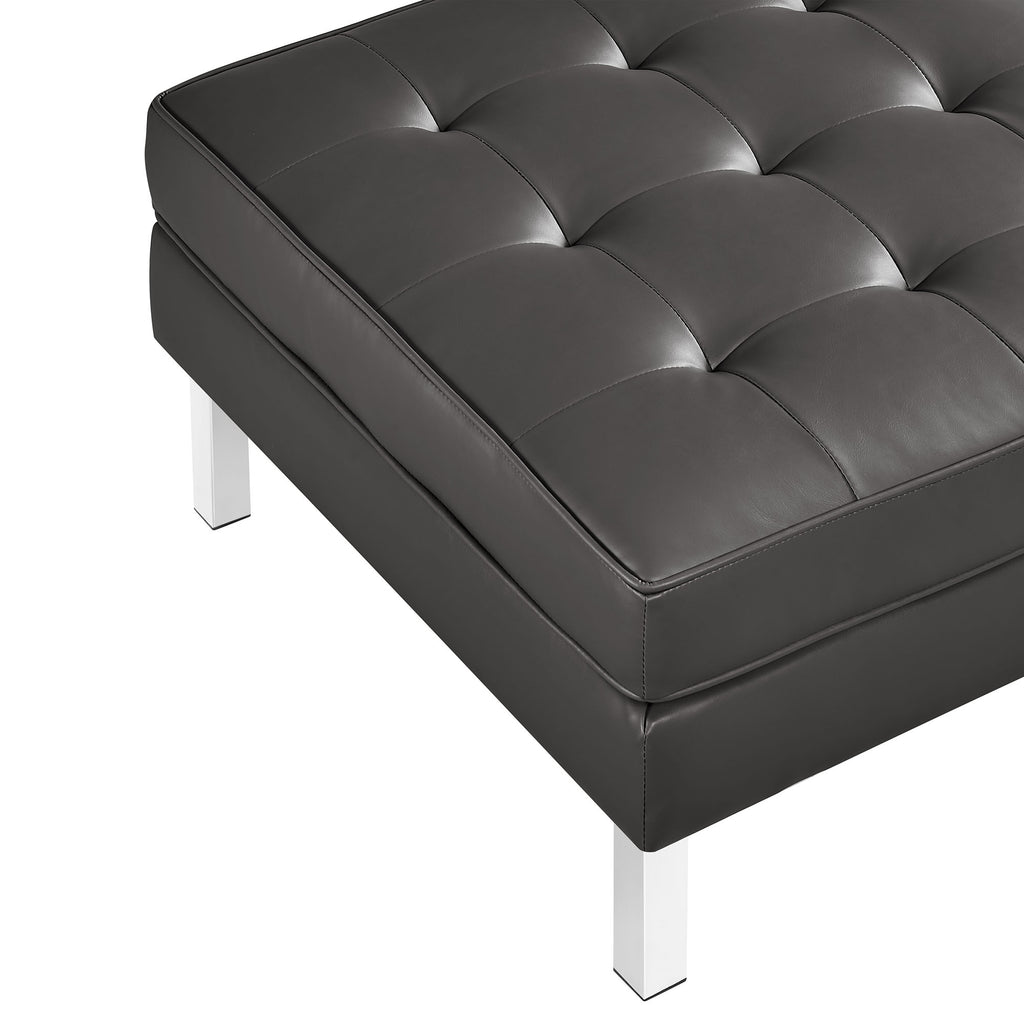 Loft Tufted Vegan Leather sofá and Ottoman Set