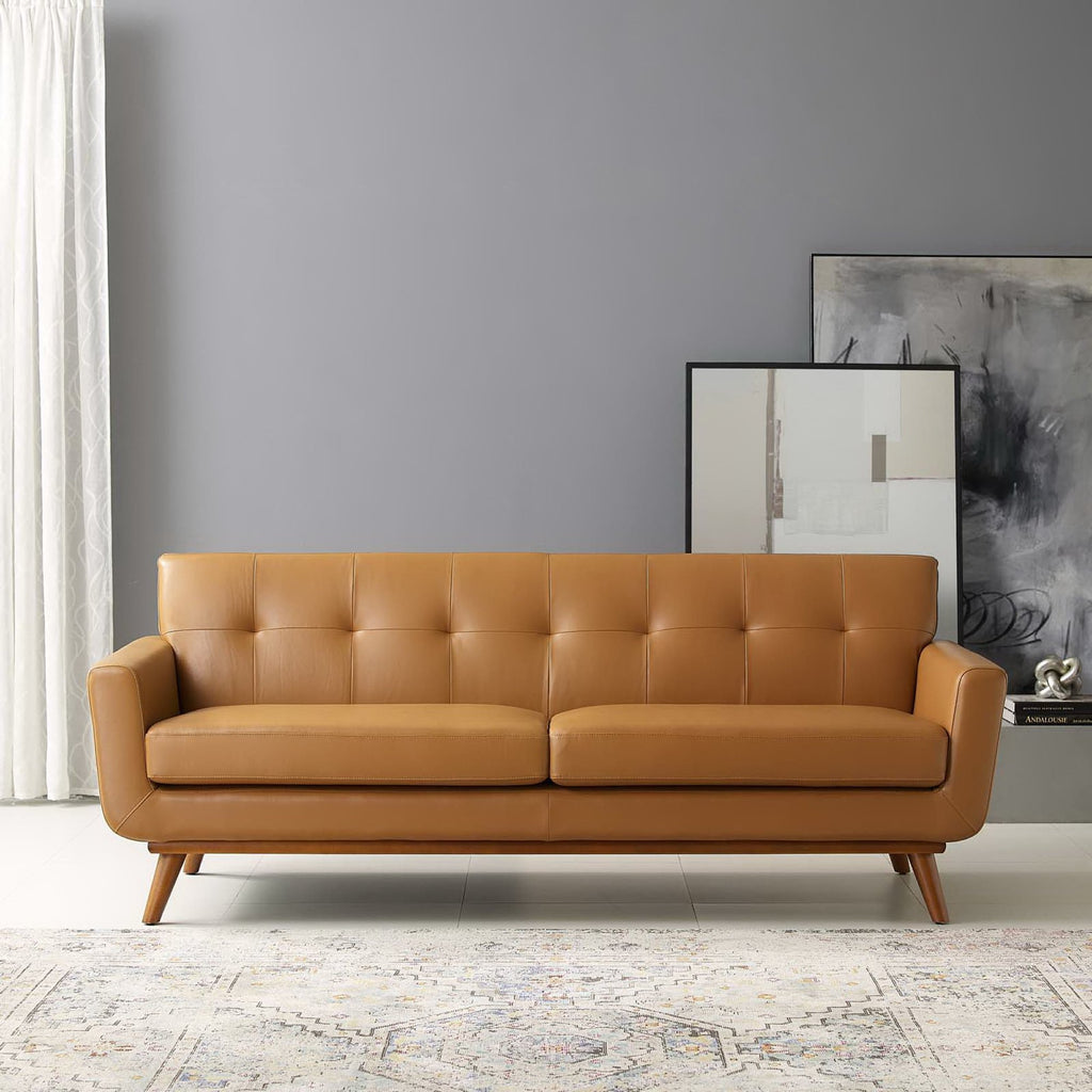 Engage Top-Grain Leather Living Room Lounge sofá