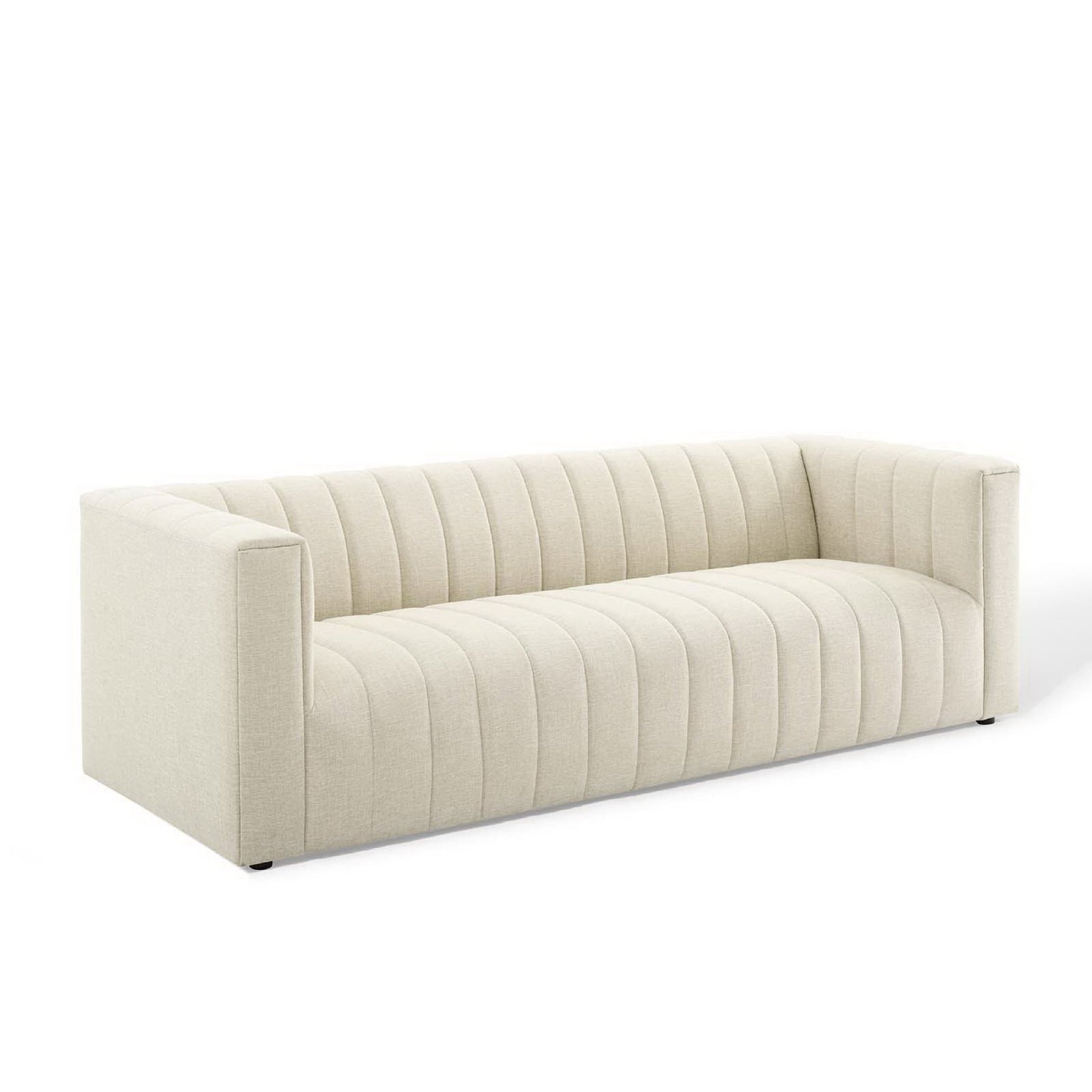 Reflection Channel Tufted Upholstered Fabric sofá