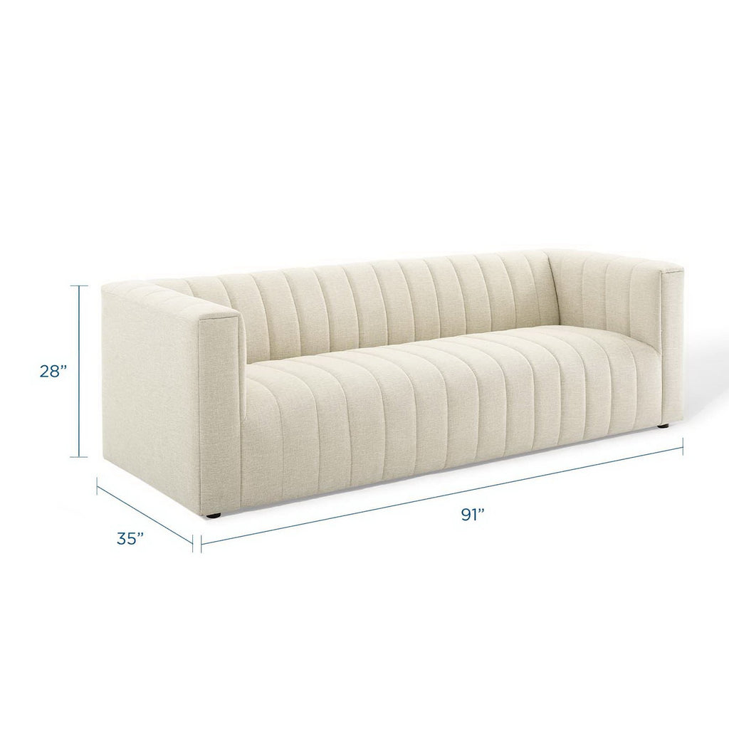 Reflection Channel Tufted Upholstered Fabric sofá