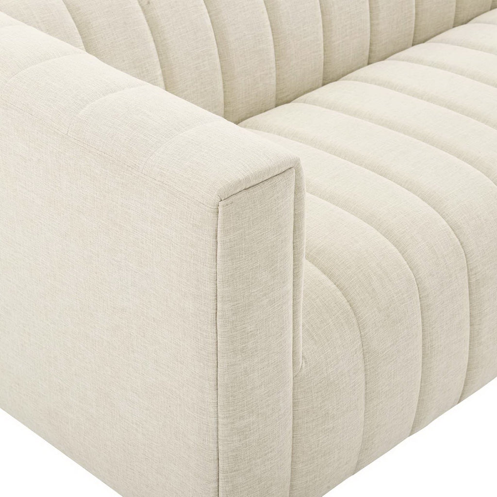 Reflection Channel Tufted Upholstered Fabric sofá