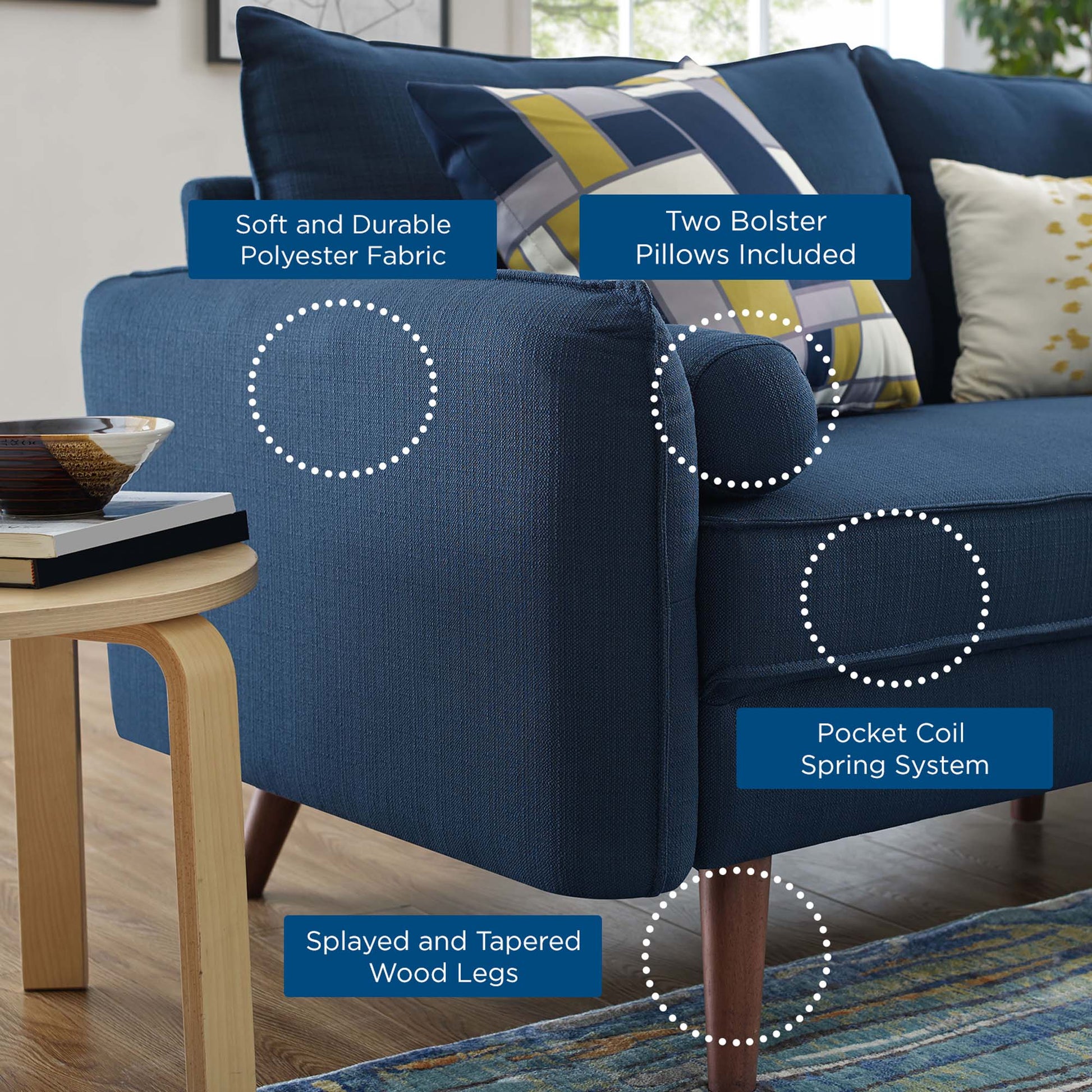 Revive Upholstered Fabric sofá and loveseat Set