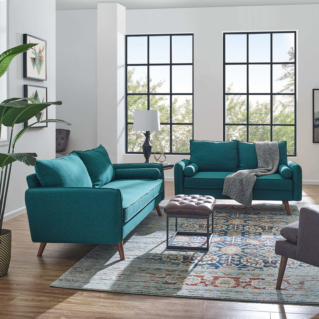 Revive Upholstered Fabric sofá and loveseat Set