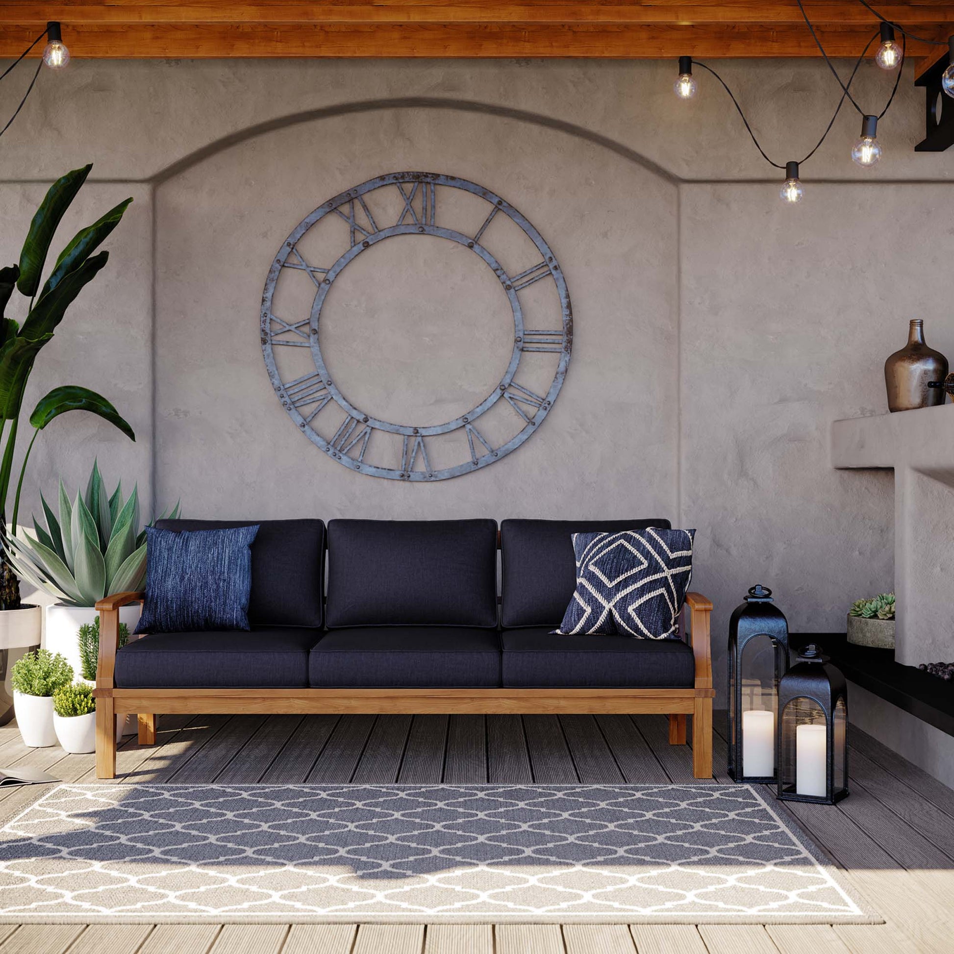 Marina Outdoor Patio Teak sofá