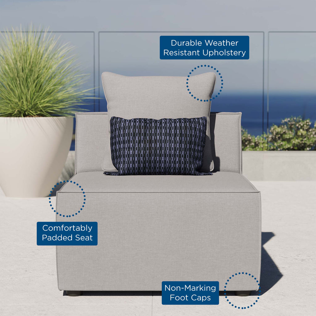Saybrook Outdoor Patio Upholstered Sectional sofá Armless silla