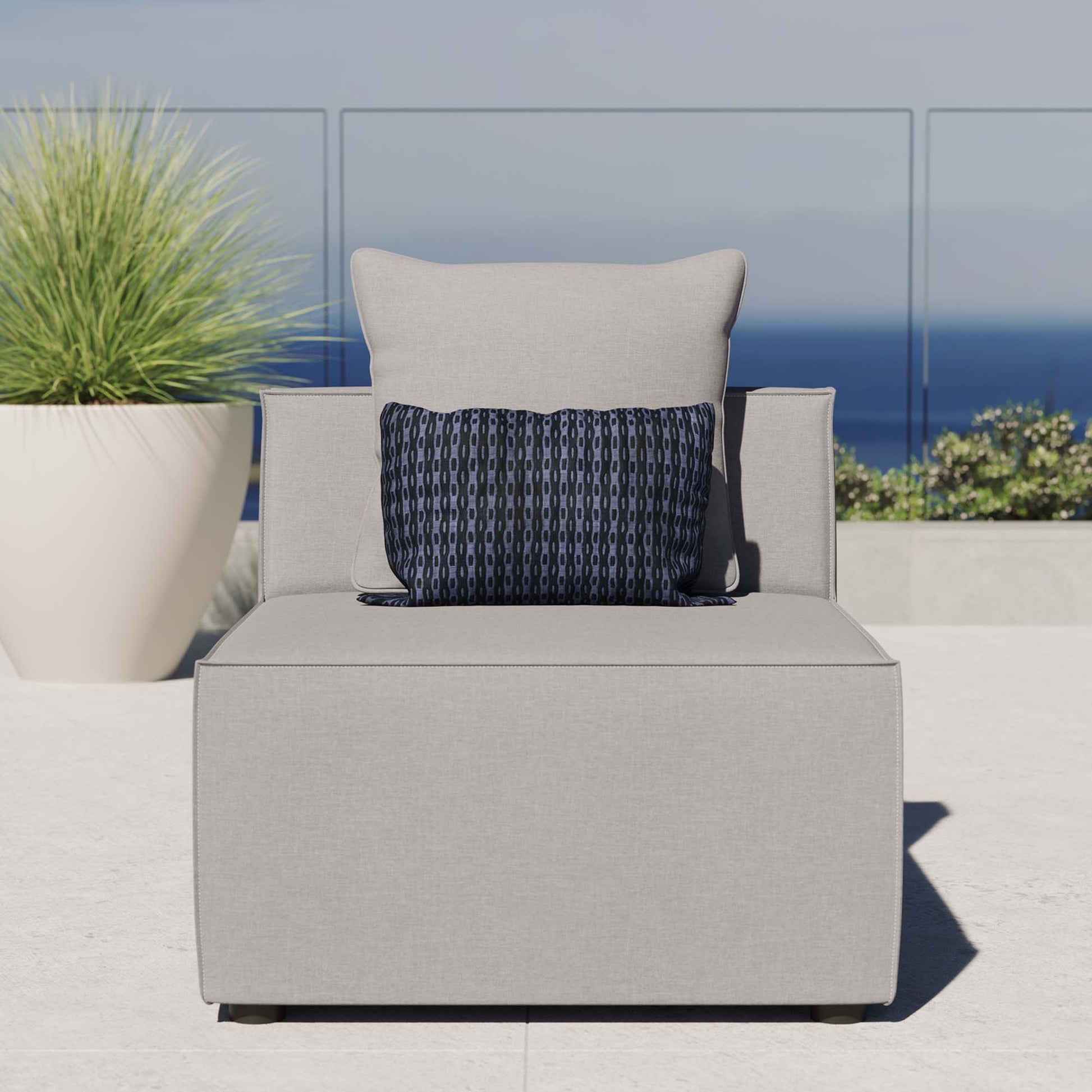 Saybrook Outdoor Patio Upholstered Sectional sofá Armless silla