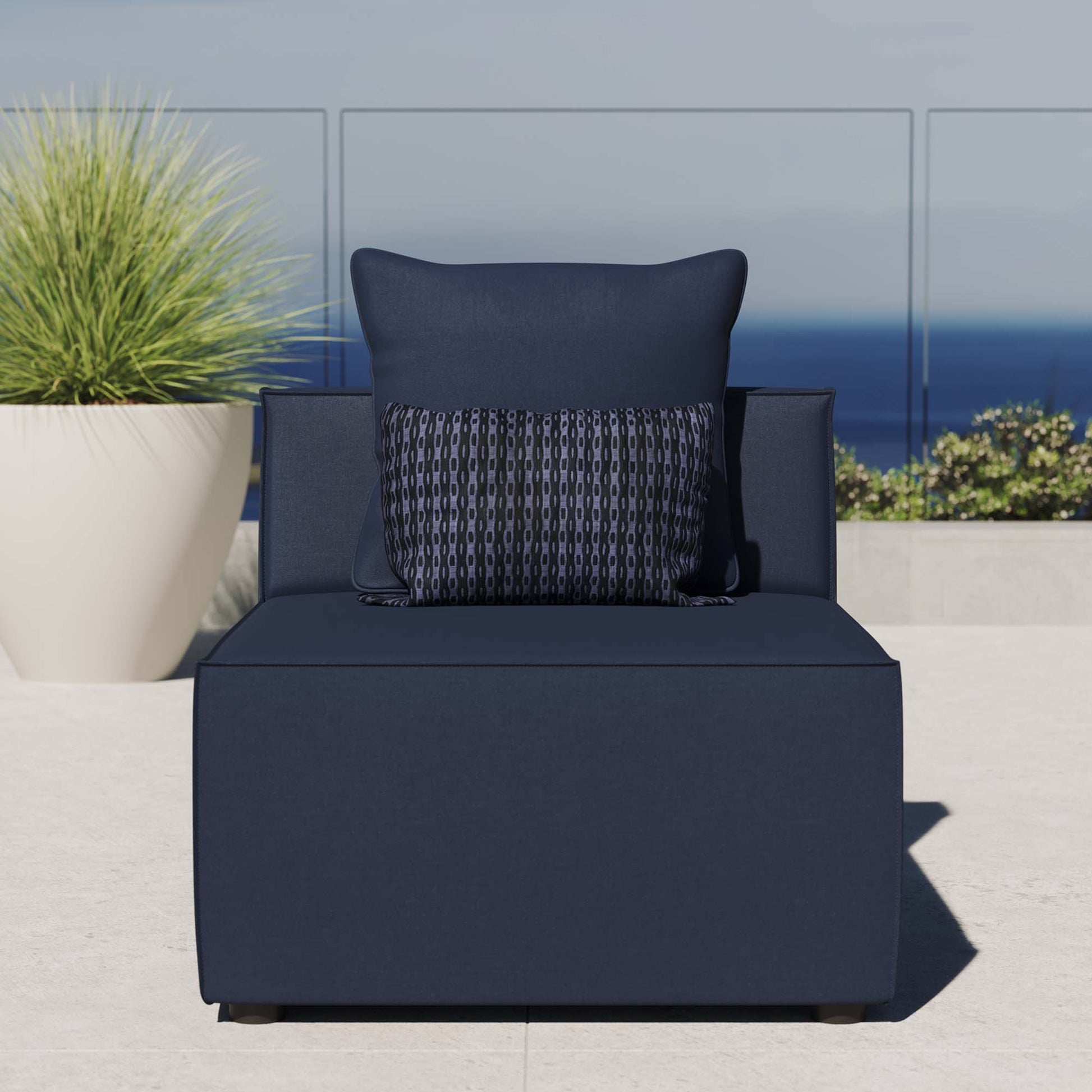 Saybrook Outdoor Patio Upholstered Sectional sofá Armless silla
