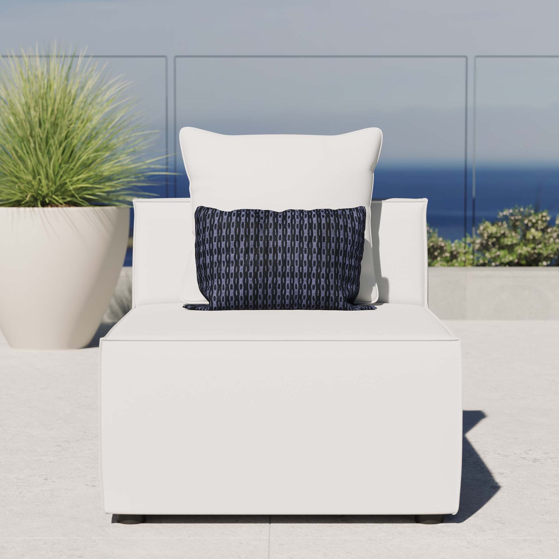 Saybrook Outdoor Patio Upholstered Sectional sofá Armless silla