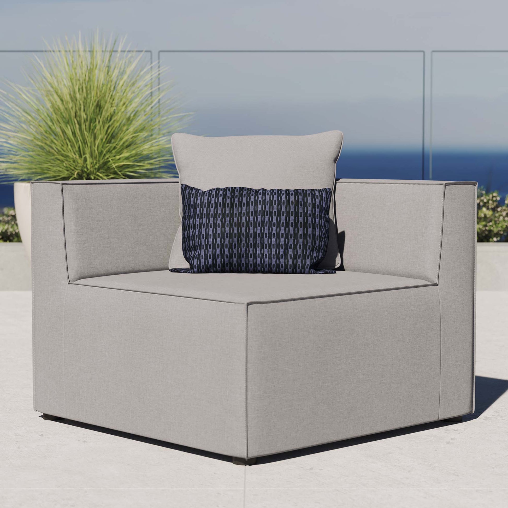 Saybrook Outdoor Patio Upholstered Sectional sofá Corner silla