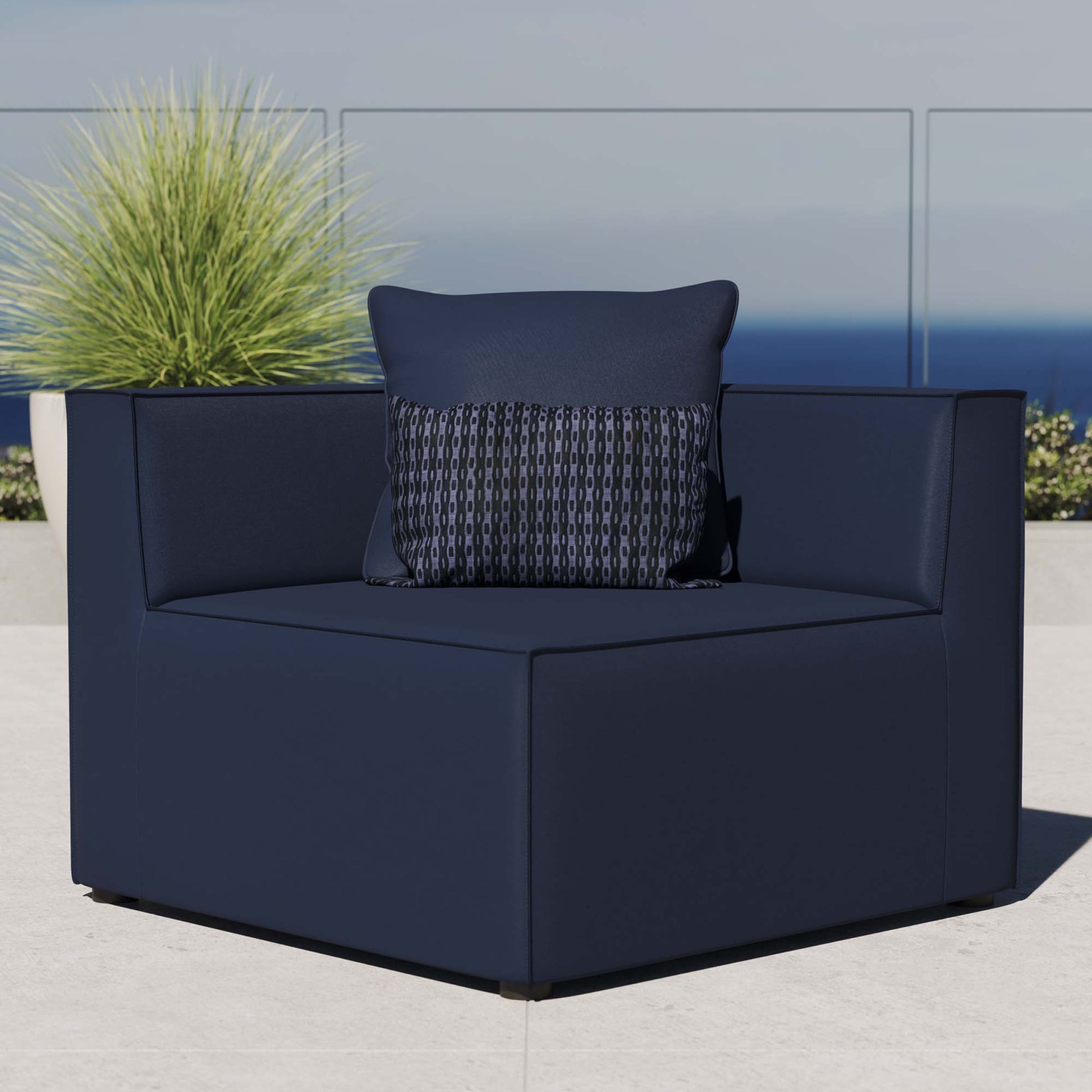 Saybrook Outdoor Patio Upholstered Sectional sofá Corner silla