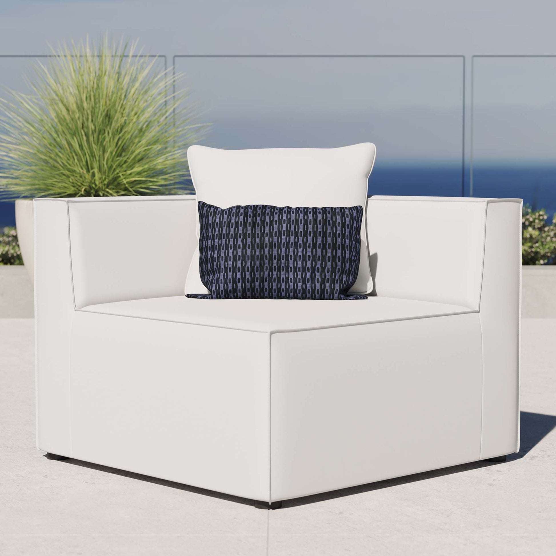 Saybrook Outdoor Patio Upholstered Sectional sofá Corner silla